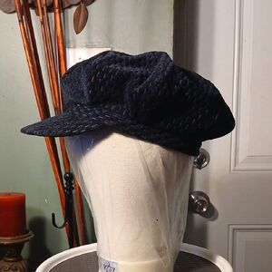 Newsboy Women's Dark Blue Textured Cap